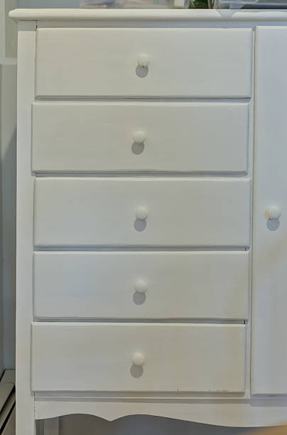 istock Isolated White Dresser with Five Drawers 2225063535