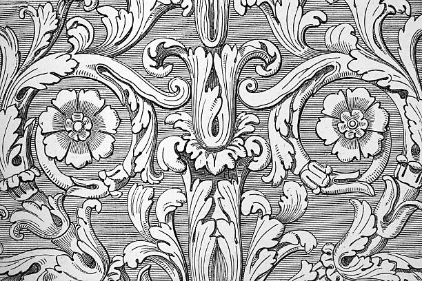 Decorative art, Ancient Roman ornament, Floral pattern after a fragment of white marble