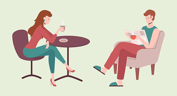 istock Cartoon Color Characters People Sitting and Drinking Coffee Concept. Vector 2225071210