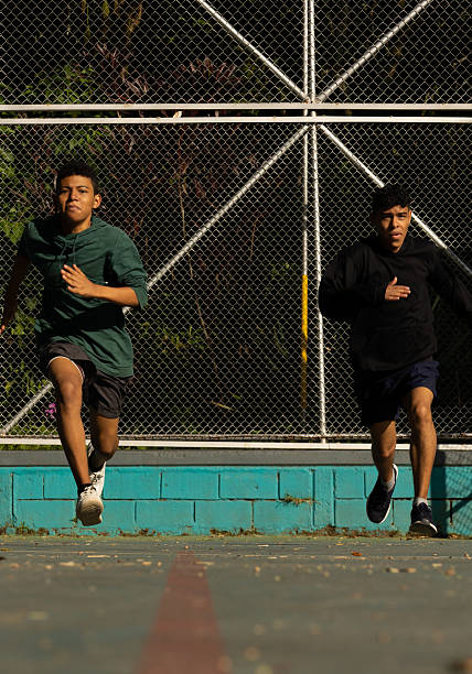 istock Competition between two athletes racing on a court 2225075304