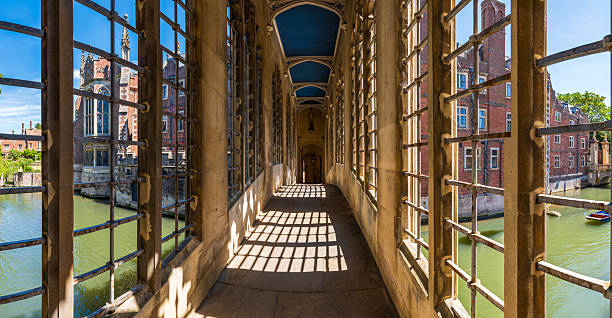 Historic Bridge of Sighs corridor in Cambridge