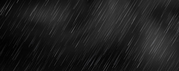 istock Raindrops on transparent background. Storm with rain and white cloud isolated on transparent background. Downpour, hail rainy weather. Rain and snow, rain and hail. 2225097726