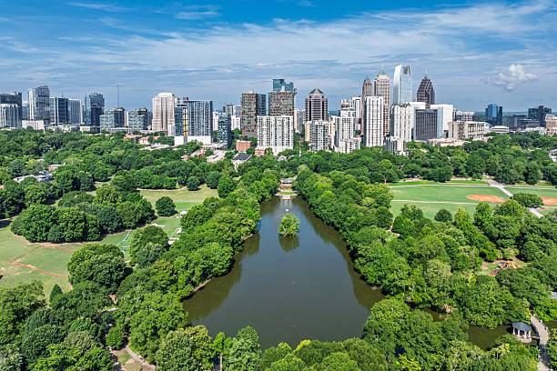 istock Atlanta Skyline and Park Aerial 2225109250