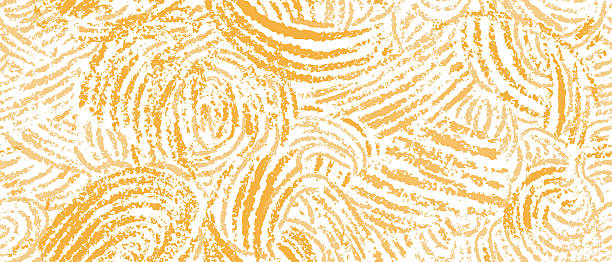 Bale of hay, straw in rolls. Abstract farm line pattern. Vector dried haystack, fodder bundle on white background. Golden haymow. Yellow texture wallpaper. Agriculture field. Farmland