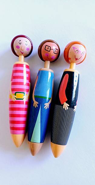colored ballpoint pens with female figures Stationery