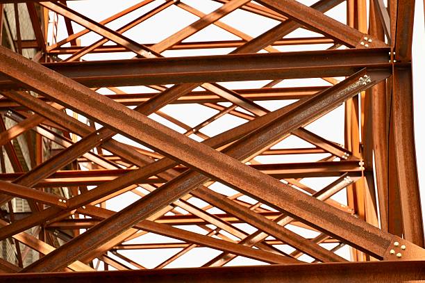 istock Construction elements metal beams. Building reinforcement. Metal slats 2225117682