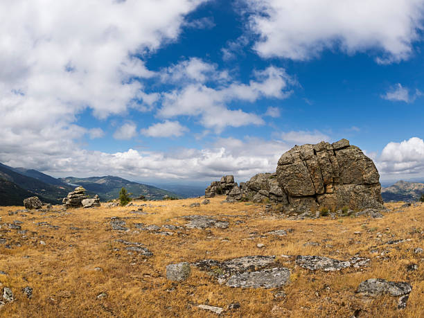 Landscape with granite rock formations in the Sierra de Gredos. Landscape with granite rock formations in the Sierra de Gredos. Rock known as El Colorino.