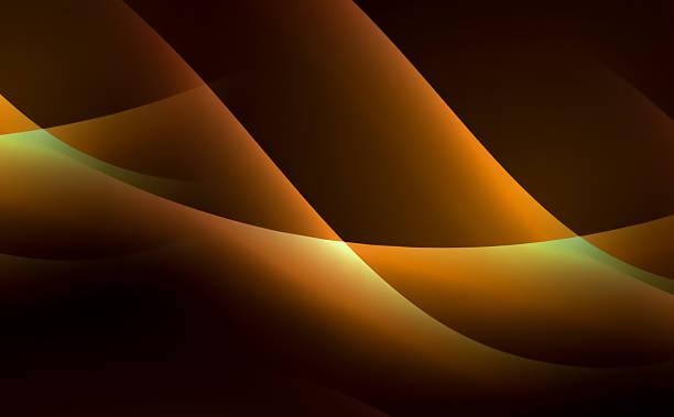 istock Abstract warm orange and yellow glowing waves on a dark background, flowing light streaks, modern energy wallpaper 2225124703
