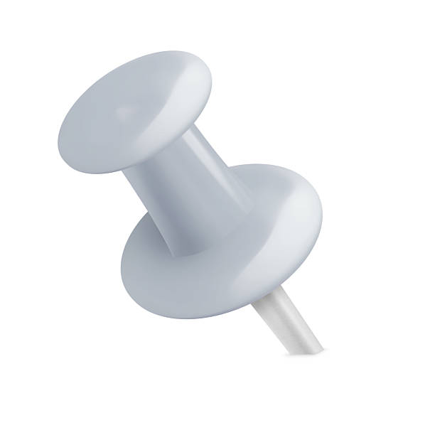 istock Side view of a white office pushpin isolated on white background 2225125186