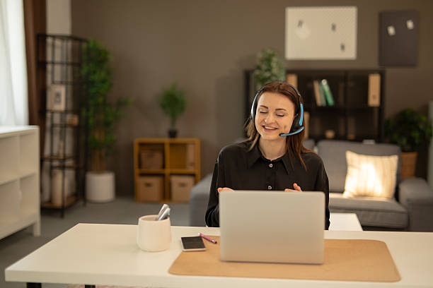 istock Young woman working from home having a video call. Stock image 2225127716