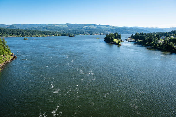 View looking east from the Bridge of the Gods.