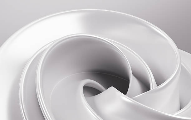 istock White abstract curved metal background, 3d rendering. 2225135895