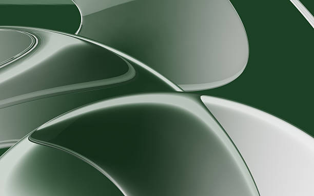istock Abstract curved background of transparent glass, 3d rendering. 2225136025