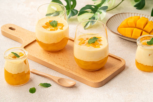 istock Mango Mousse Dessert in Glass Cups 2225138684