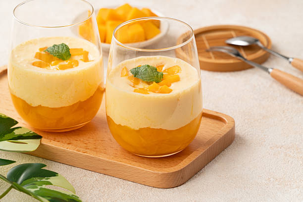 istock Mango Mousse Dessert in Glass Cups 2225138689