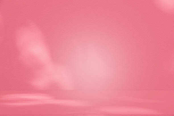 istock Wall interior background, studio, and backdrops show products. with shadow from window color white and pink light. background for text insertion and presentation of product 2225139861