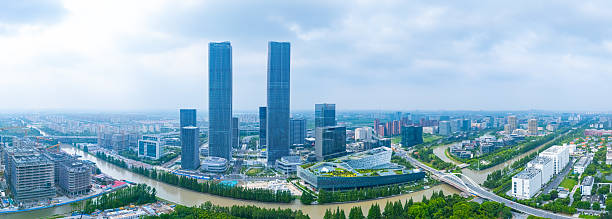 istock Panoramic aerial view of Shanghai Zhangjiang Hi Tech Development Zone on cloudy day. 2225142253