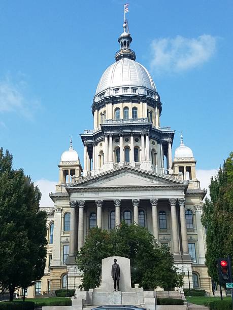 istock Springfield, Illinois Capitol Building with Abraham Lincoln Statue 2225146460
