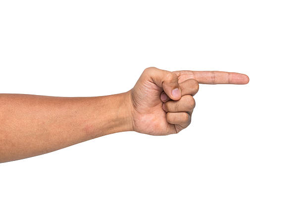 istock side view of male hand touching or pointing gesture isolated on white background 2225146813