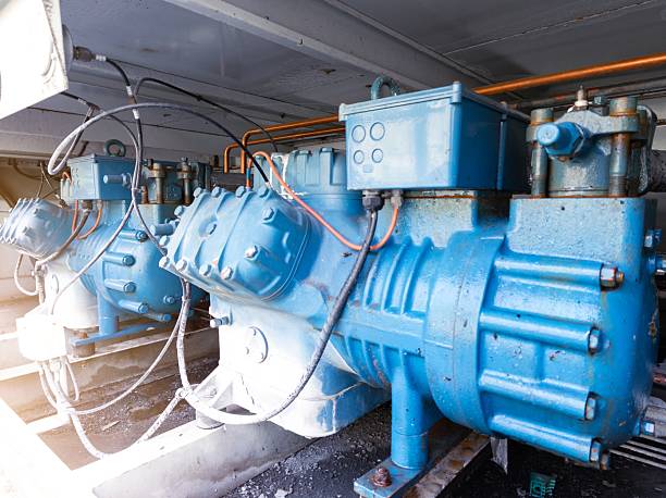 istock Installation unit of chiller  compressor  in induatrial  refrigerant  hvac system. 2225147572