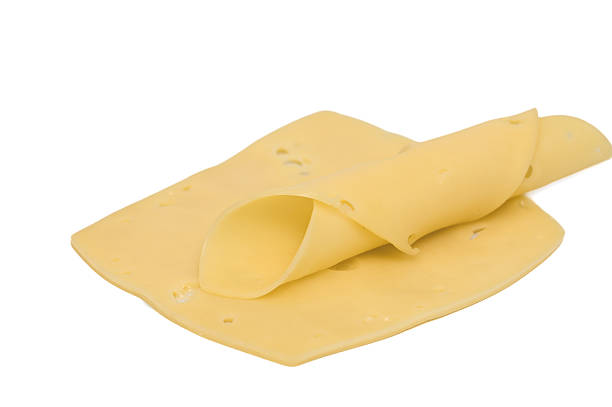 istock Sliced yellow radamer cheese, isolated close-up 2225150568