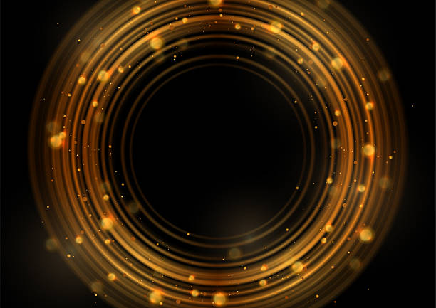istock Golden luxury smooth circles and shiny bokeh particles abstract background 2225151726