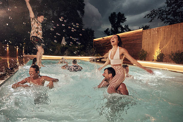 istock Fun in the pool at night! 2225152768