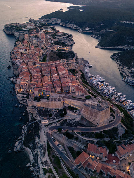 istock Bonifacio Old Town and Harbor Aerial View 2225158608