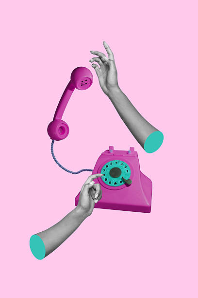 istock Vertical collage image 3d hands body fragments telephone landline customer support answer call speak listen service drawing background 2225159041