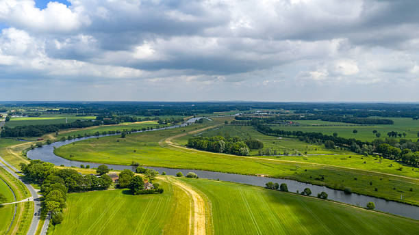 istock Vecht river landscape seen from above during springtime in Overi 2225165306