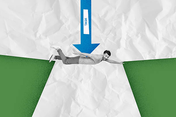 istock Creative composite photo collage of optimistic guy under pressure of work tasks uses stress resistance isolated on painted background 2225165382