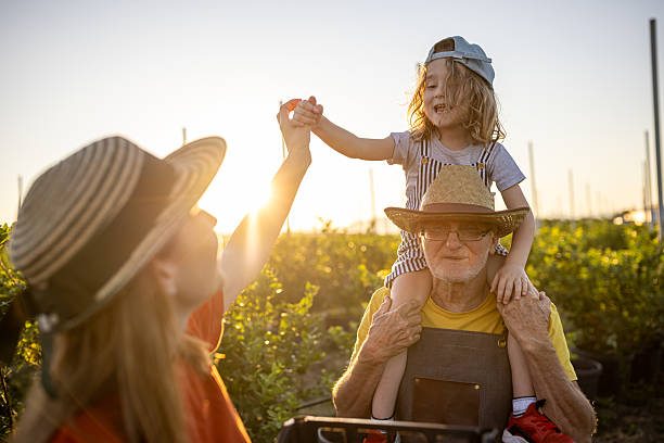 istock Family Picking Fresh Organic Blueberries 2225166371