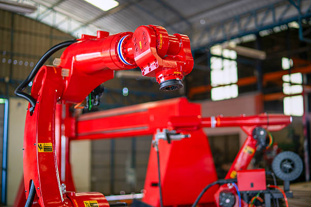 istock Robot arm at the factory. 2225173302