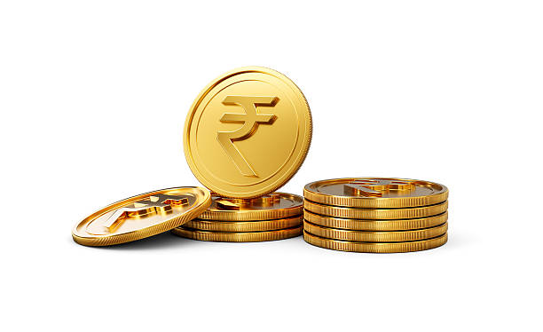 istock 3d Stack Of Golden Indian Rupee Coins Shiny Rounded Coins Stack On White Background 3d Illustration 2225179654