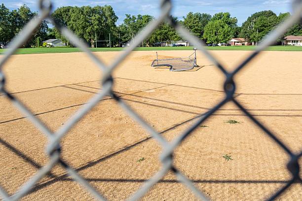 istock a view of the pitchers mound and home plate from behind the backstop 2225182438
