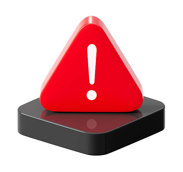 istock 3D Red Warning Sign Isolated on White Background Alert Danger Exclamation. 2225182627