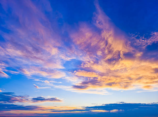 istock Tranquil Evening Sky With vibrant Pastel-Colored Clouds and Open Field Horizon 2225183354