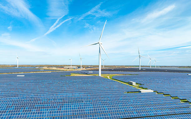 istock Wind turbines and solar panels in England 2225184814