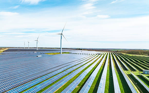istock Wind turbines and solar panels in England 2225184829