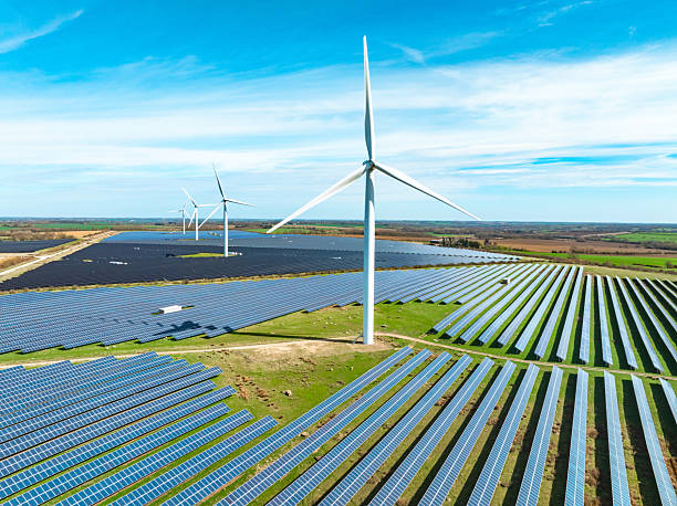 istock Wind turbines and solar panels in England 2225184832
