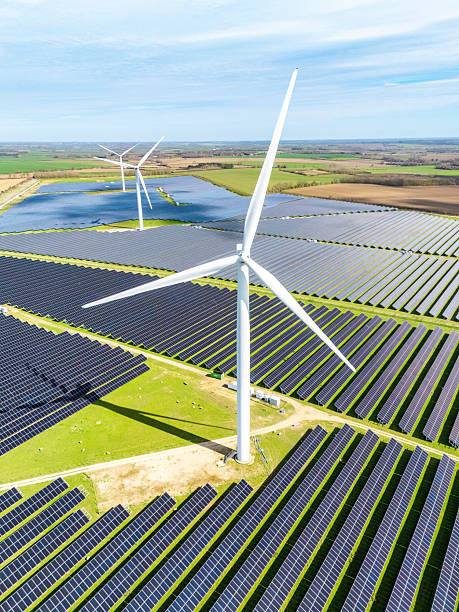 istock Wind turbines and solar panels in England 2225184920