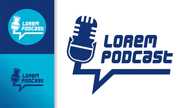 Symbol Design Microphone Podcast Icon Template Vector Illustration of an Elegant Symbol Design Microphone Podcast Icon Template podcasting stock illustrations