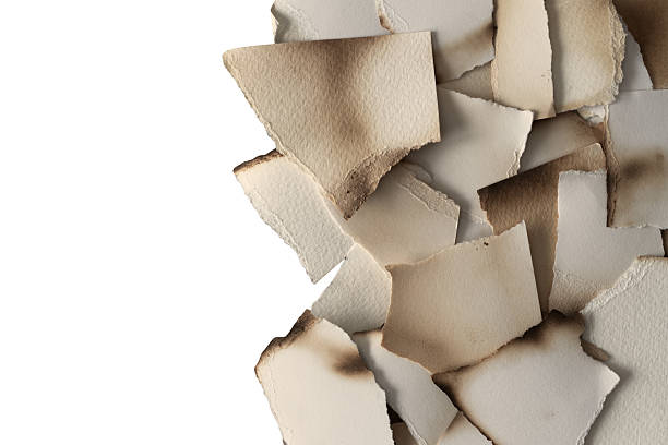 istock Brown And Beige Burnt Textured Paper Pieces 2225187156