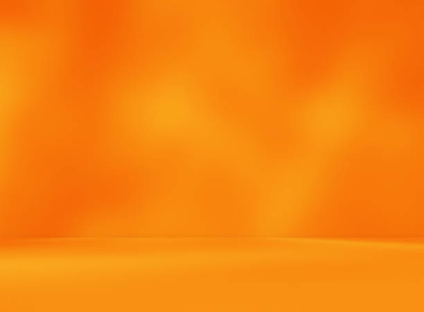 istock Empty orange yellow room studio for products presentation display. Summer holiday backdrop. 2225196609