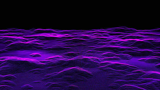 istock abstract  colorful wave background illustration. Abstract Running Landscape. 2225203458