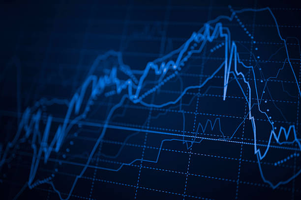 istock Colorful financial stock chart with indicators on a dark background 2225204715