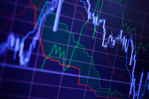 Dynamic financial visualization displaying multiple indicators on a graph, showcasing trends and market analysis. Data points are vividly represented with multicolored lines, illustrating variations and changes. Perfect for concepts related to stock market analysis, trading, and finance technology.