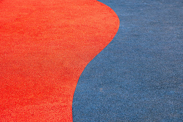 istock Vibrant colored carpet design showcasing intertwining blue and red patterns in a bright and modern setting 2225208098