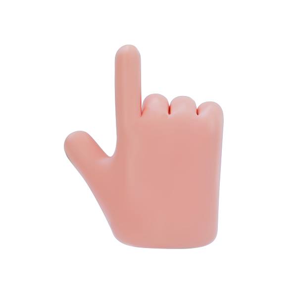 istock Hand gesture where index finger is pointing up. Back side of palm. Vector illustration in 3d style on isolated white background. Suitable for web, banner, print 2225208171