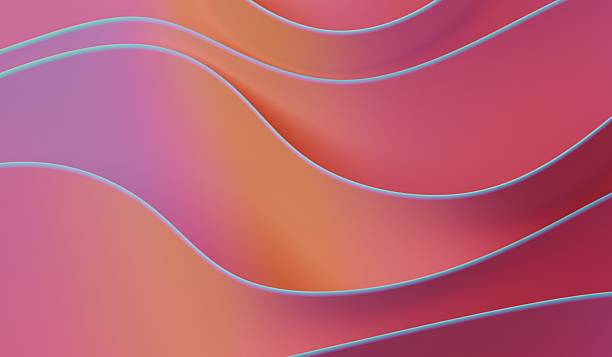 istock abstract curvy shape against the colourful background. Iridescent futuristic template 2225208648